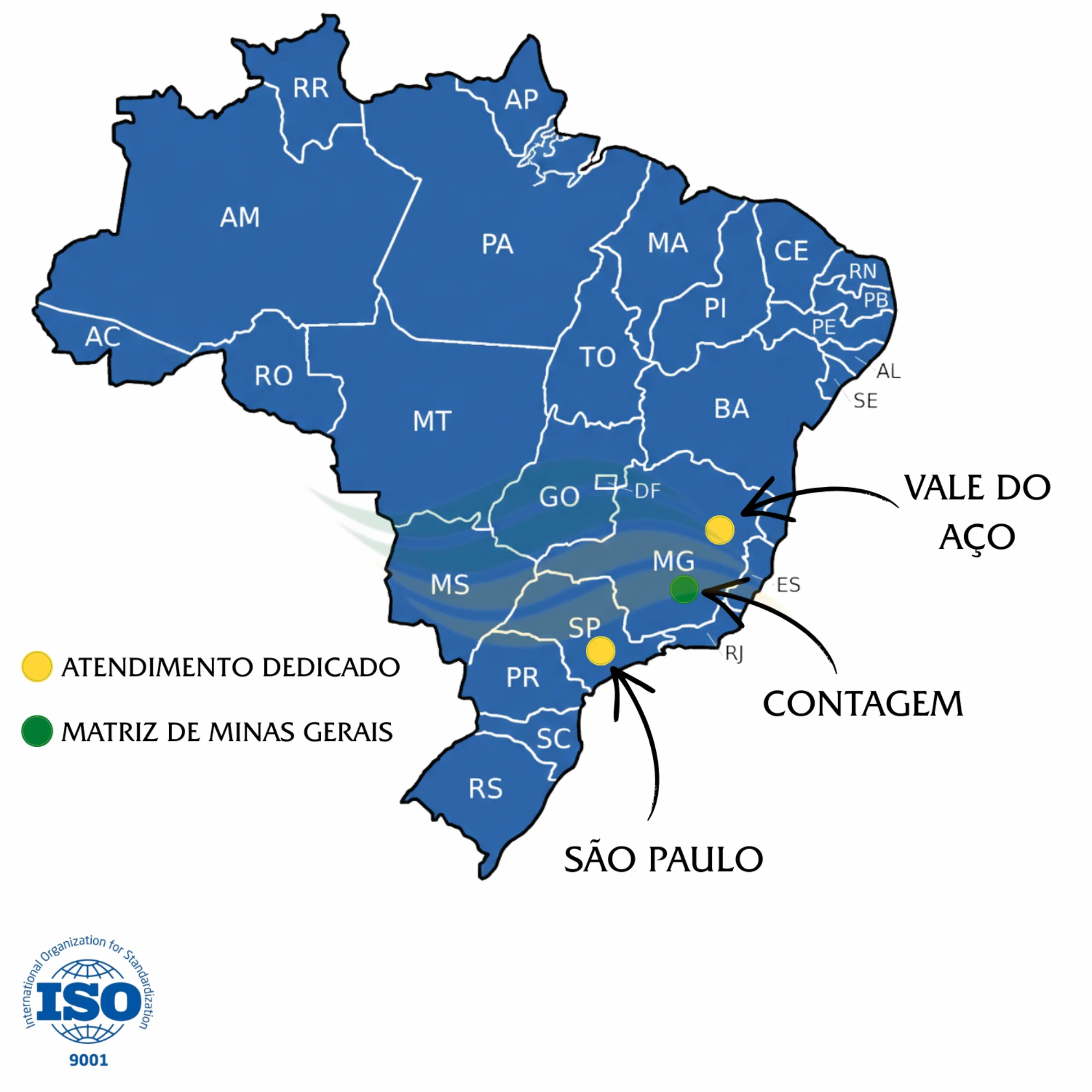 Pontos de apoio com profissionais dedicados regionalmente Serviços